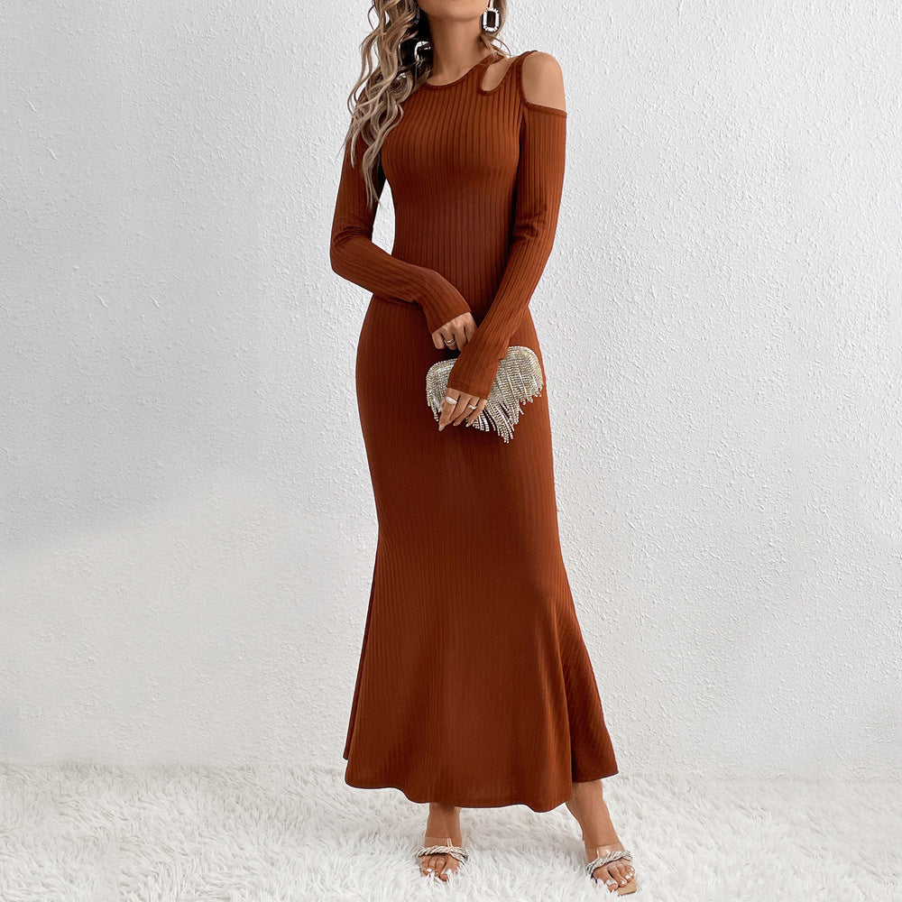 Damen Maxikleid Cut-Out-Design Figurumspielend Norvielle