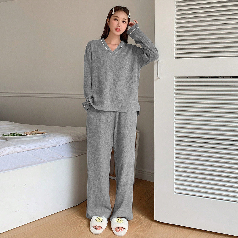 Damen Loungeanzug V-Ausschnitt Weites Design - Norvielle