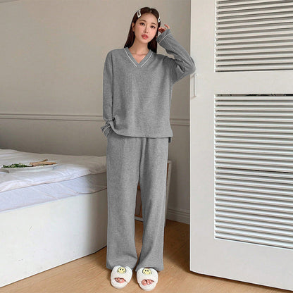 Damen Loungeanzug V-Ausschnitt Weites Design - Norvielle