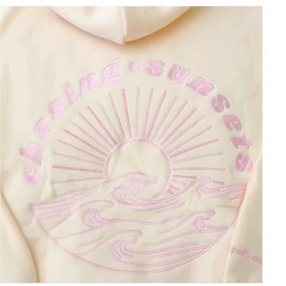 Kapuzenpullover Surf Wave mit Stickerei Lässig