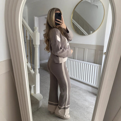 Damen Strickanzug Mit Weitem Schnitt Gemustert Norvielle
