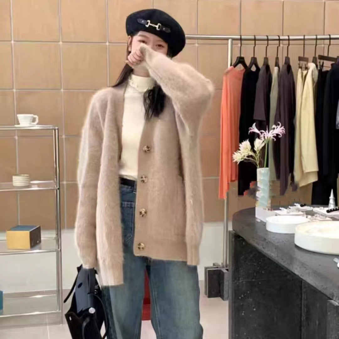 Damen Strickjacke Weich Norvielle Mit Knöpfen