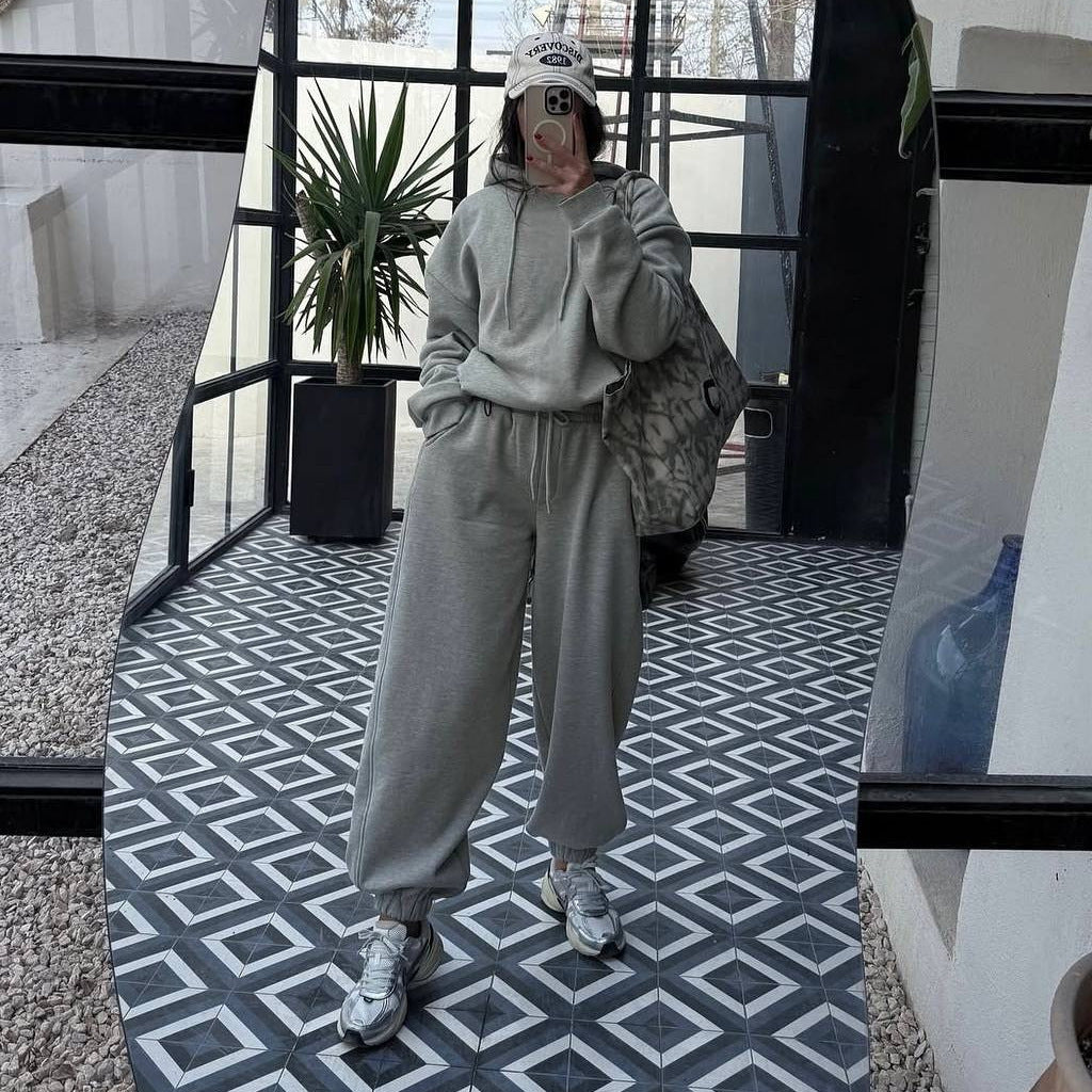 Damen Oversize Loungewear-Set mit Kapuze Komfort
