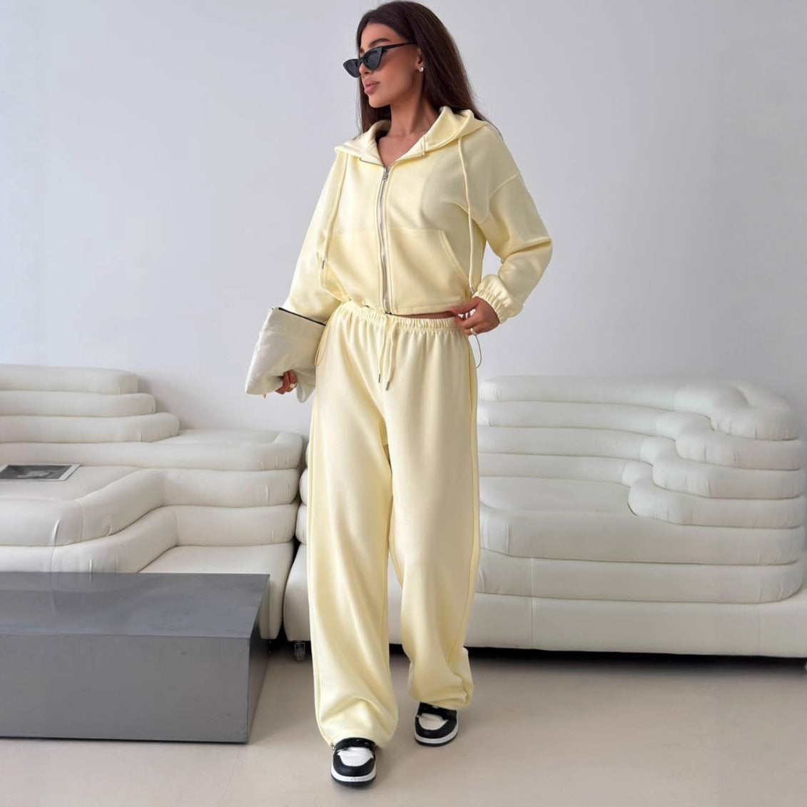 Damen Sportliches Kapuzen-Set elastisch Norvielle