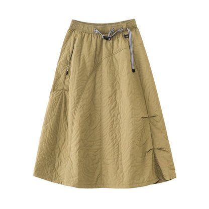 Damen Midirock mit Gummizug und Taschen Norvielle