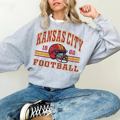 Damen Oversized Sweatshirt Football-Motiv Norvielle