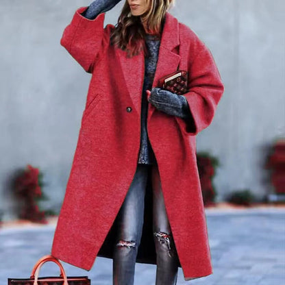 Damen Wollmantel Oversized Klassisches Revers Norvielle