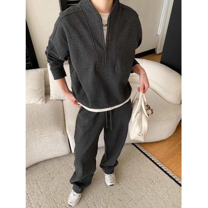 Damen Freizeitanzug mit Kapuzenpullover und weiten Hosen Norvielle