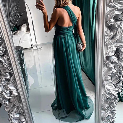 Damen Abendkleid Schulterfrei Hoch Beinschlitz Norvielle