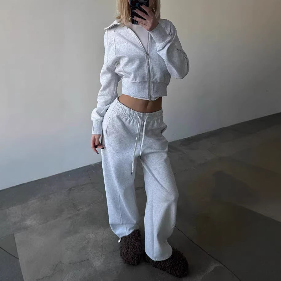 Damen Sportliches Loungewear-Set Elastisch Hochgeschlossen