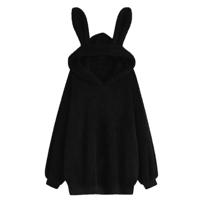 Damen Hoodie Oversized mit Hasenohren Weich Norvielle