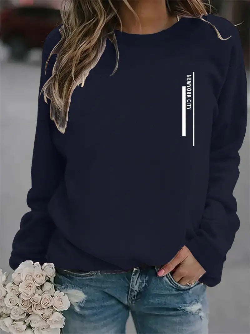 Damen Sweatshirt Städte-Aufdruck Norvielle