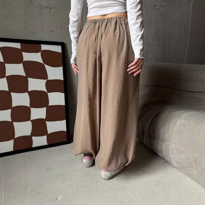 Damen Palazzo-Hose Elastischer Bund Norvielle Beige