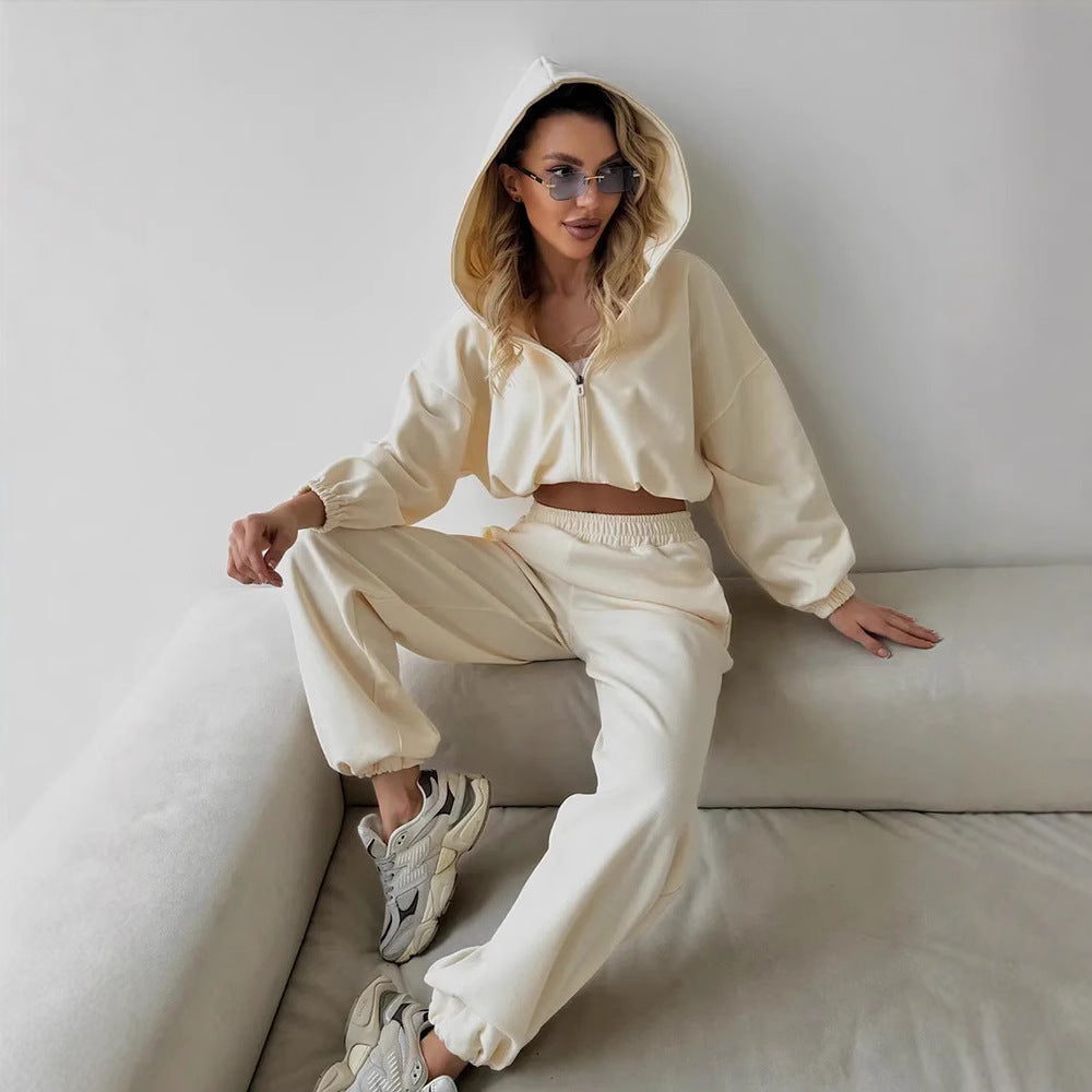 Damen Sportliches Set Kapuze Weite Hose Norvielle
