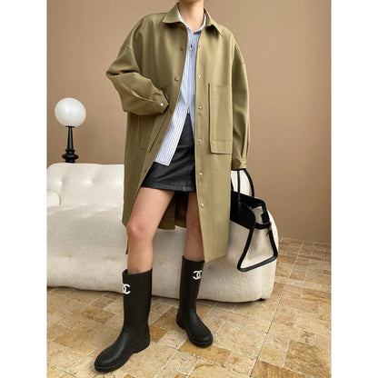 Damen Oversized-Jacke Lässig Modischer Schnitt Norvielle