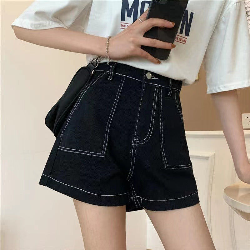 Damen High-Waist Shorts Lässiger Schnitt Praktische Taschen - Norvielle