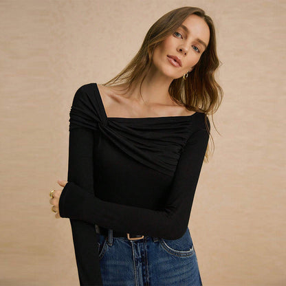 Damen Langarmshirt Asymmetrisch Norvielle - Norvielle