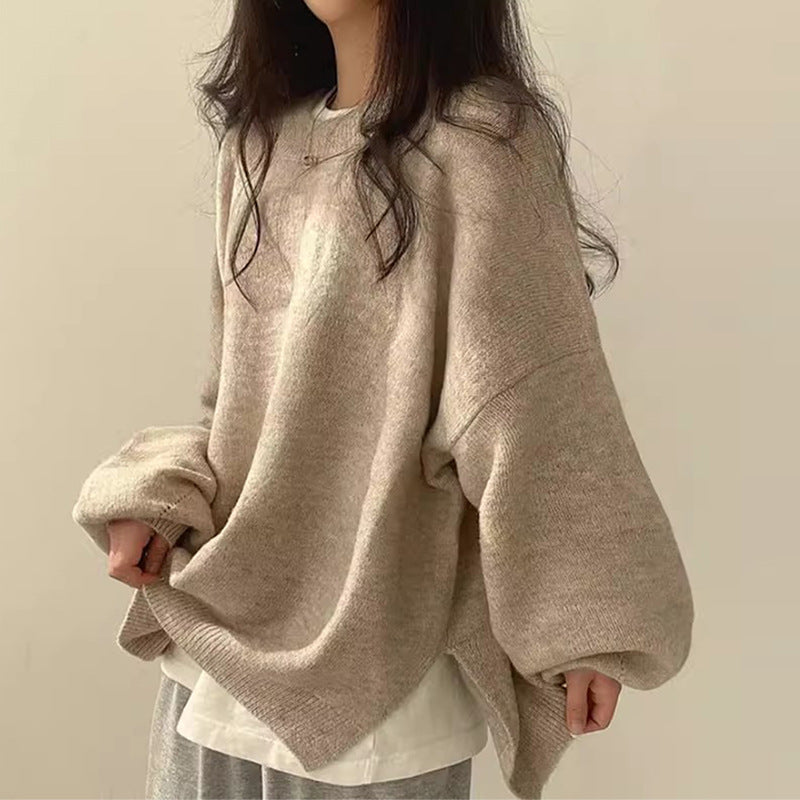 Damen Oversized Strickpullover Weite Ärmeln Lässiger Schnitt Norvielle - Norvielle