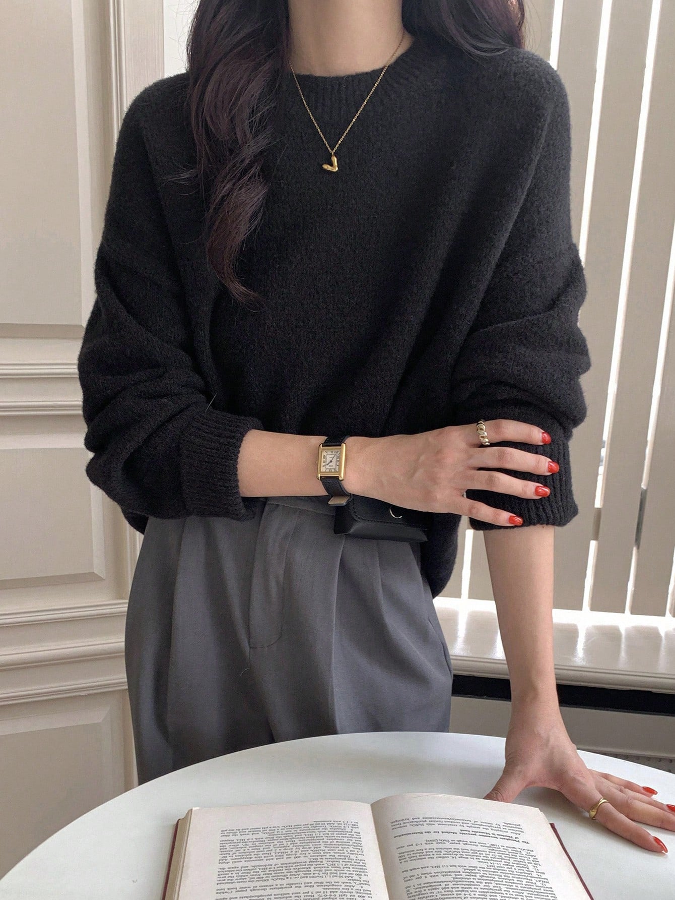 Damen Pullover Weiches Strukturmaterial Eleganter Schnitt Norvielle