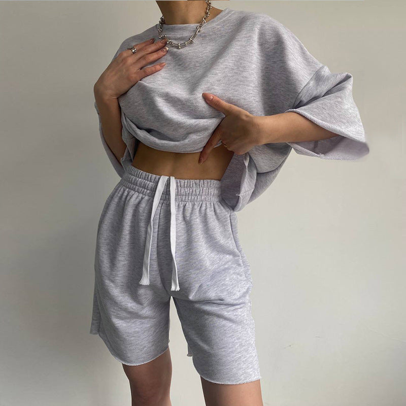 Damen Kurzarm-Oberteil und Shorts Set Norvielle