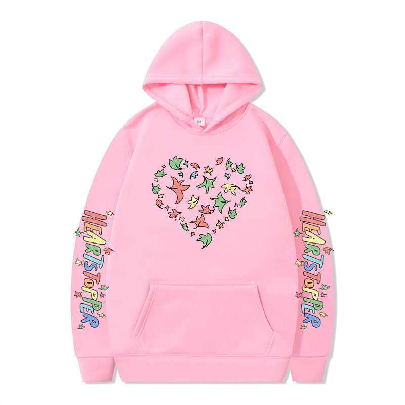 Damen Kapuzenpullover Herz- und Blattmotiv Norvielle