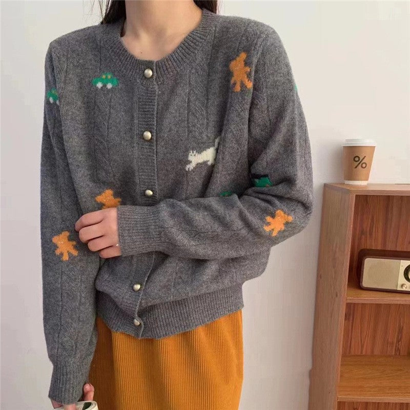 Damen Strickcardigan Kuschelig Verspielt Mit Knöpfen Norvielle - Norvielle
