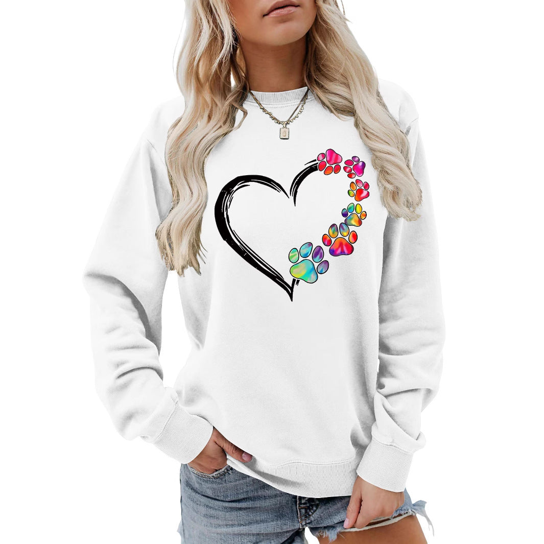 Damen Sweatshirt Pfotenherz-Design Norvielle