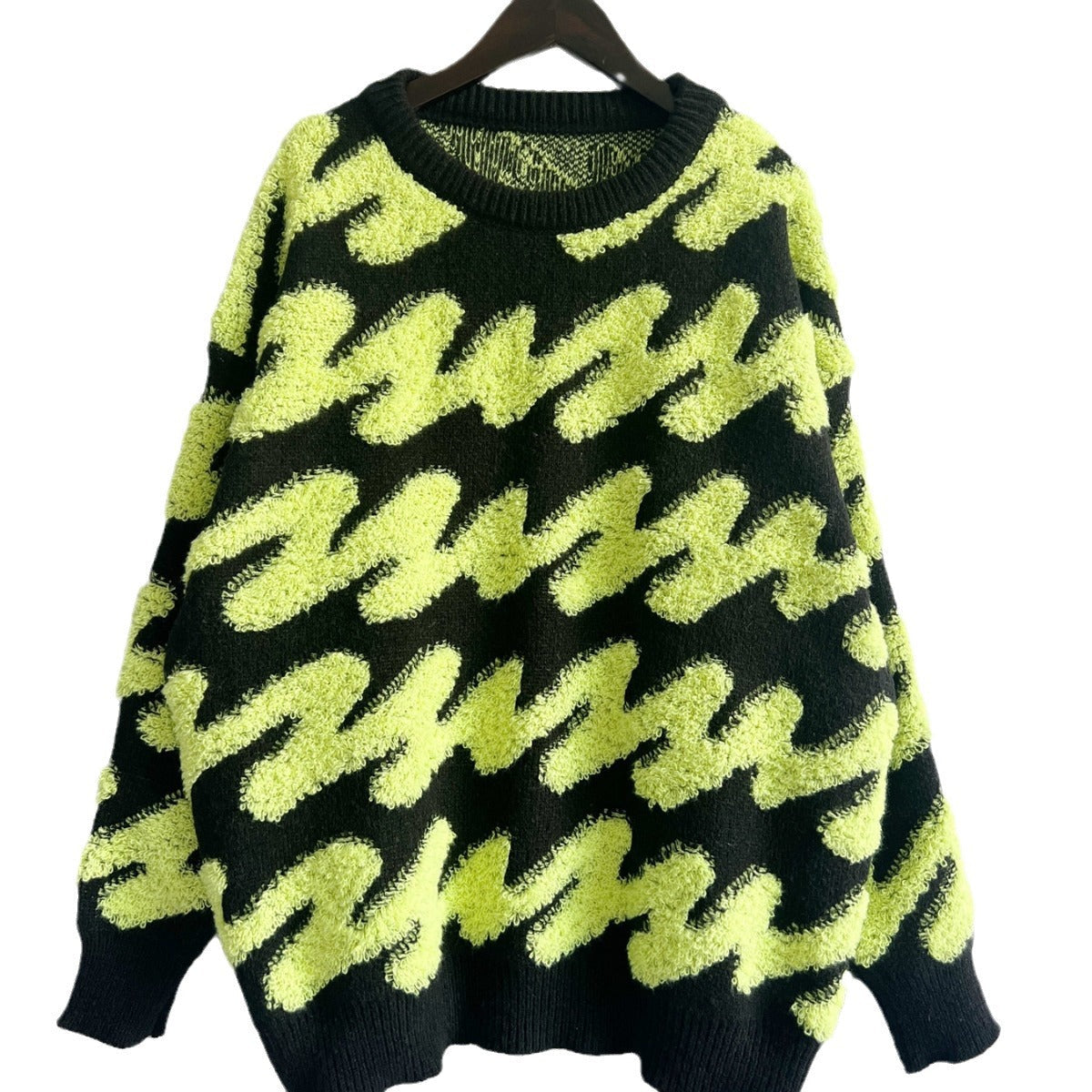 Damen Pullover Strukturiertes Wellenmuster Übergroße Ärmel Norvielle