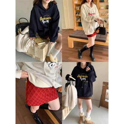 Damen Oversized Kapuzenpulli Kreativer Druck Norvielle