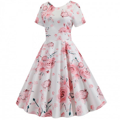 Damen Midi-Kleid Floralmuster Schmeichelnder Schnitt Norvielle