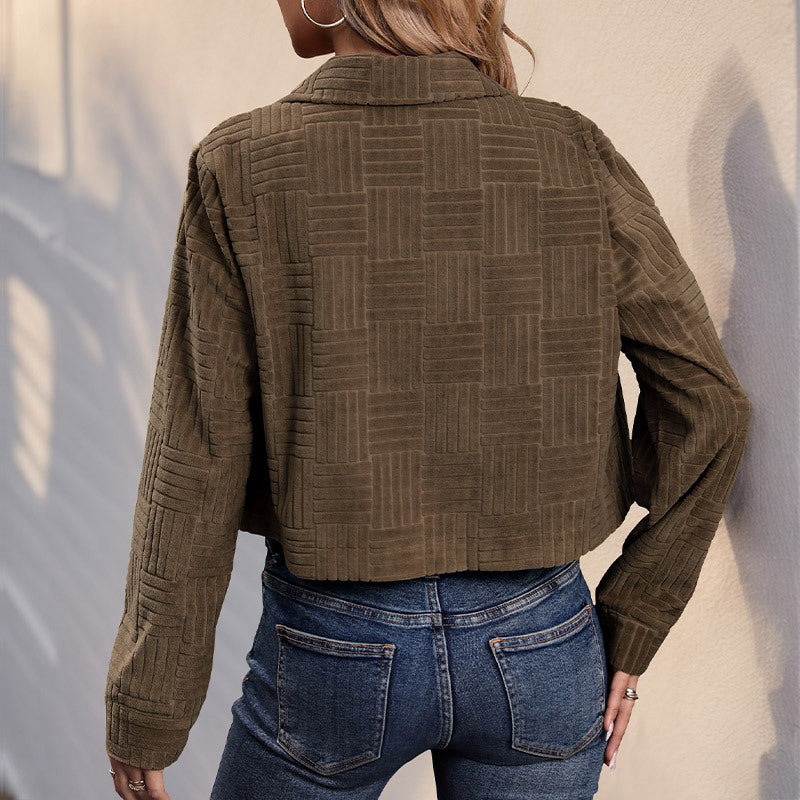 Damen Blouson Lässig Strukturiert Taschen Norvielle