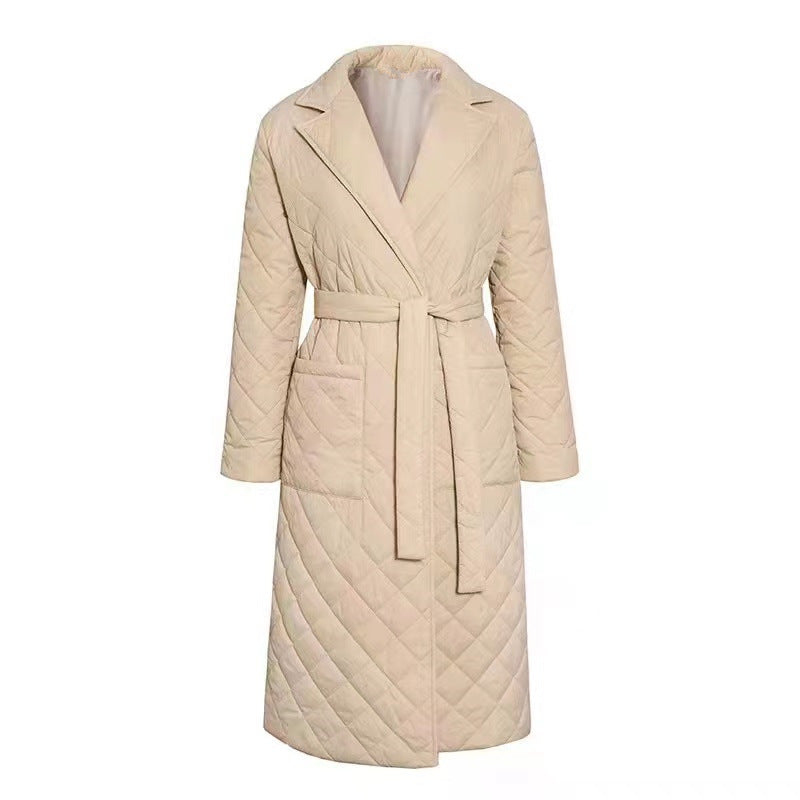 Damen Wintermantel Gesteppt Elegant Gürtel Norvielle