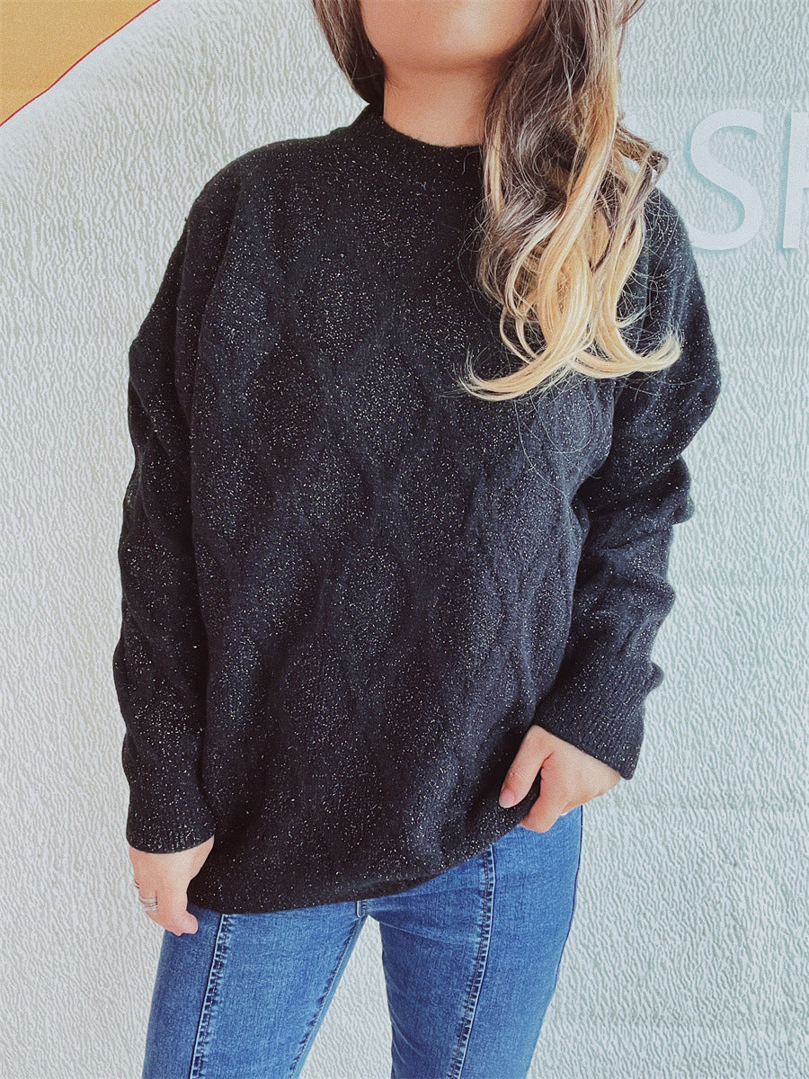 Damen Grobstrickpullover Jacquard-Muster Norvielle