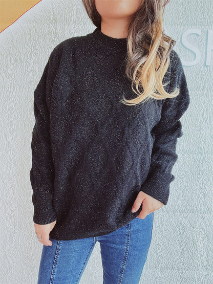 Damen Grobstrickpullover Jacquard-Muster Norvielle