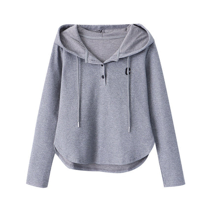 Damen Hoodie Knopfleiste Lässiger Schnitt Norvielle