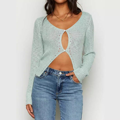 Damen Strickpullover Locker Cut-Out-Details Norvielle