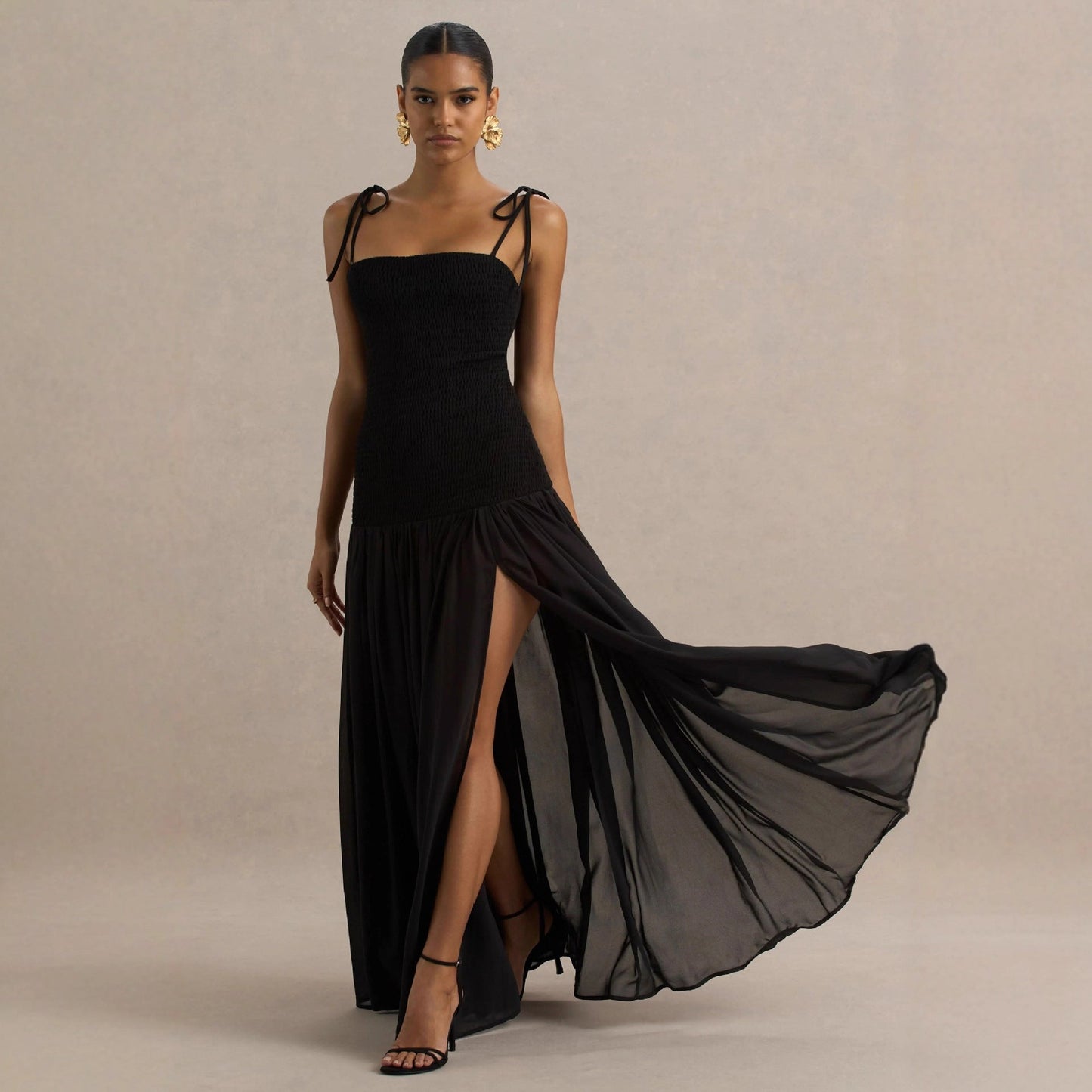 Damen Maxi-Kleid Verstellbare Träger Eleganter Schnitt