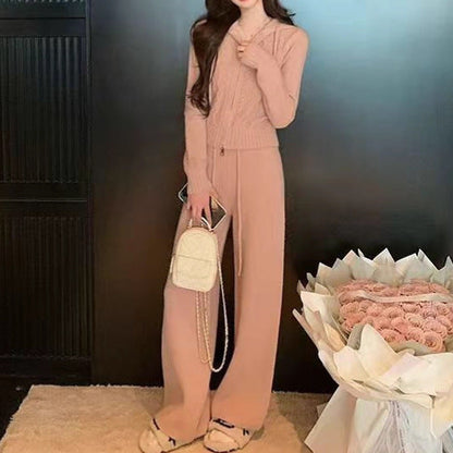 Damen Strickjacke Zopfmuster Mit Reißverschluss Beige