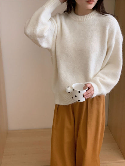 Damen Oversized Pullover Weiches Strick Norvielle