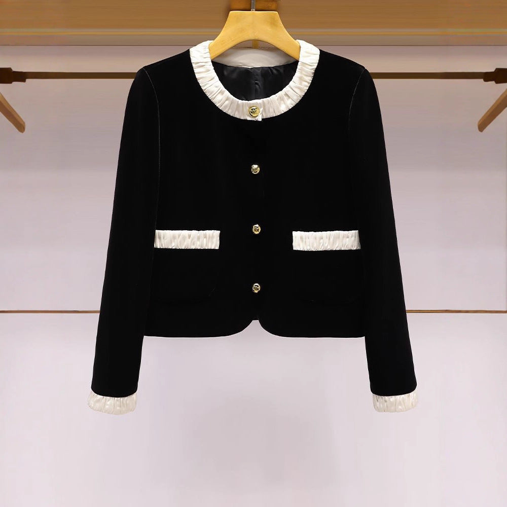 Damen Kurzjacke Elegante Rüsche Norvielle