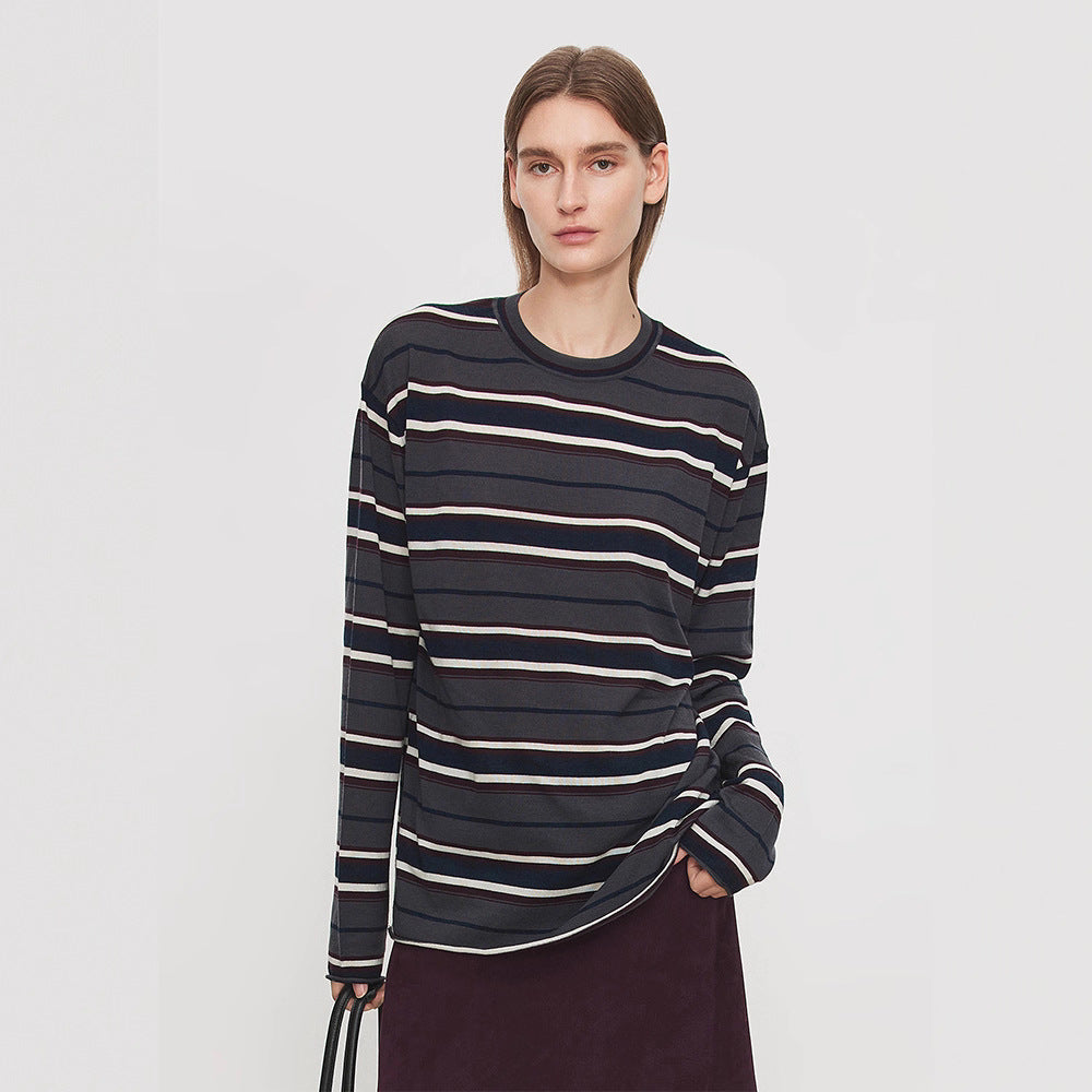 Damen Langarmshirt Streifenmuster Norvielle - Norvielle
