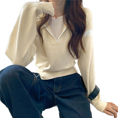 Damen Pullover V-Ausschnitt Oversized Norvielle