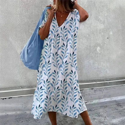 Damen Sommerkleid V-Ausschnitt Volle Rock - Norvielle