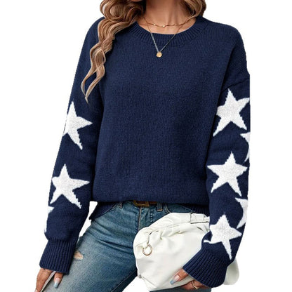 Damen Pullover Sternmuster Modern Norvielle
