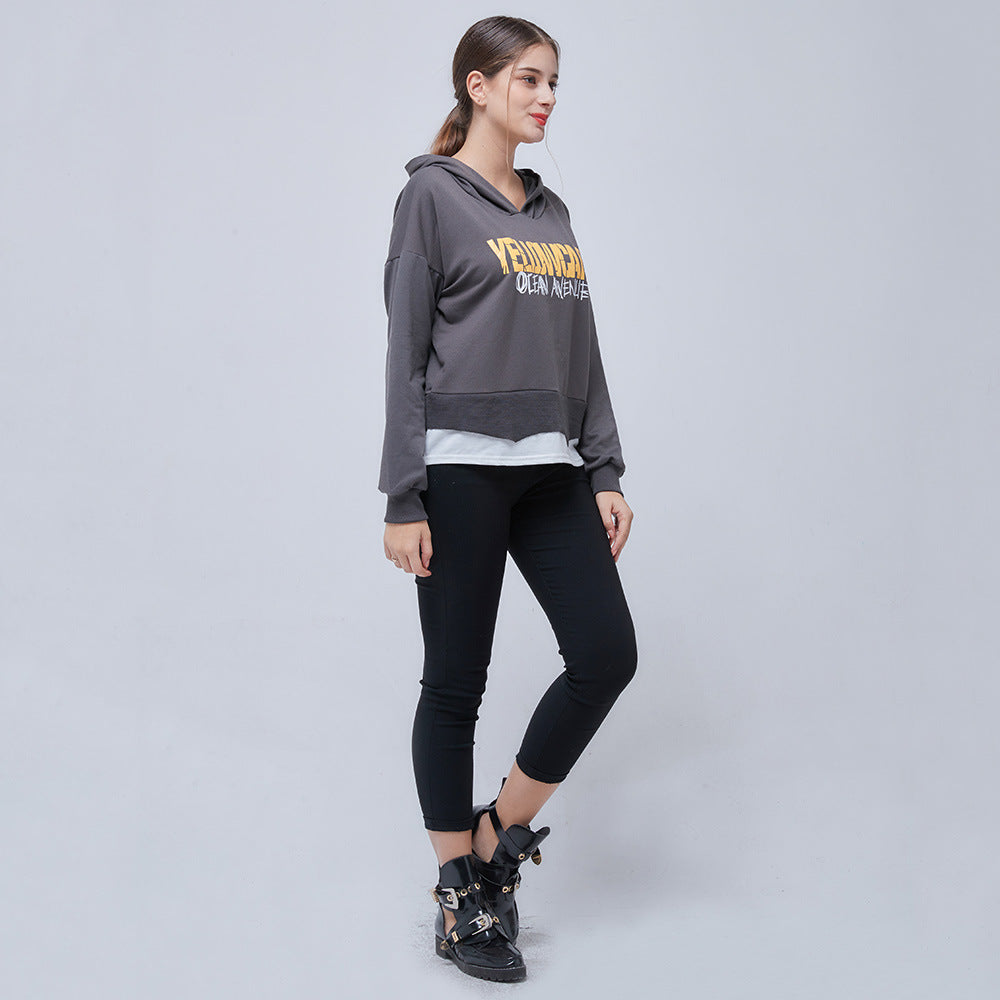 Damen Cropped Hoodie mit Grafiken Norvielle