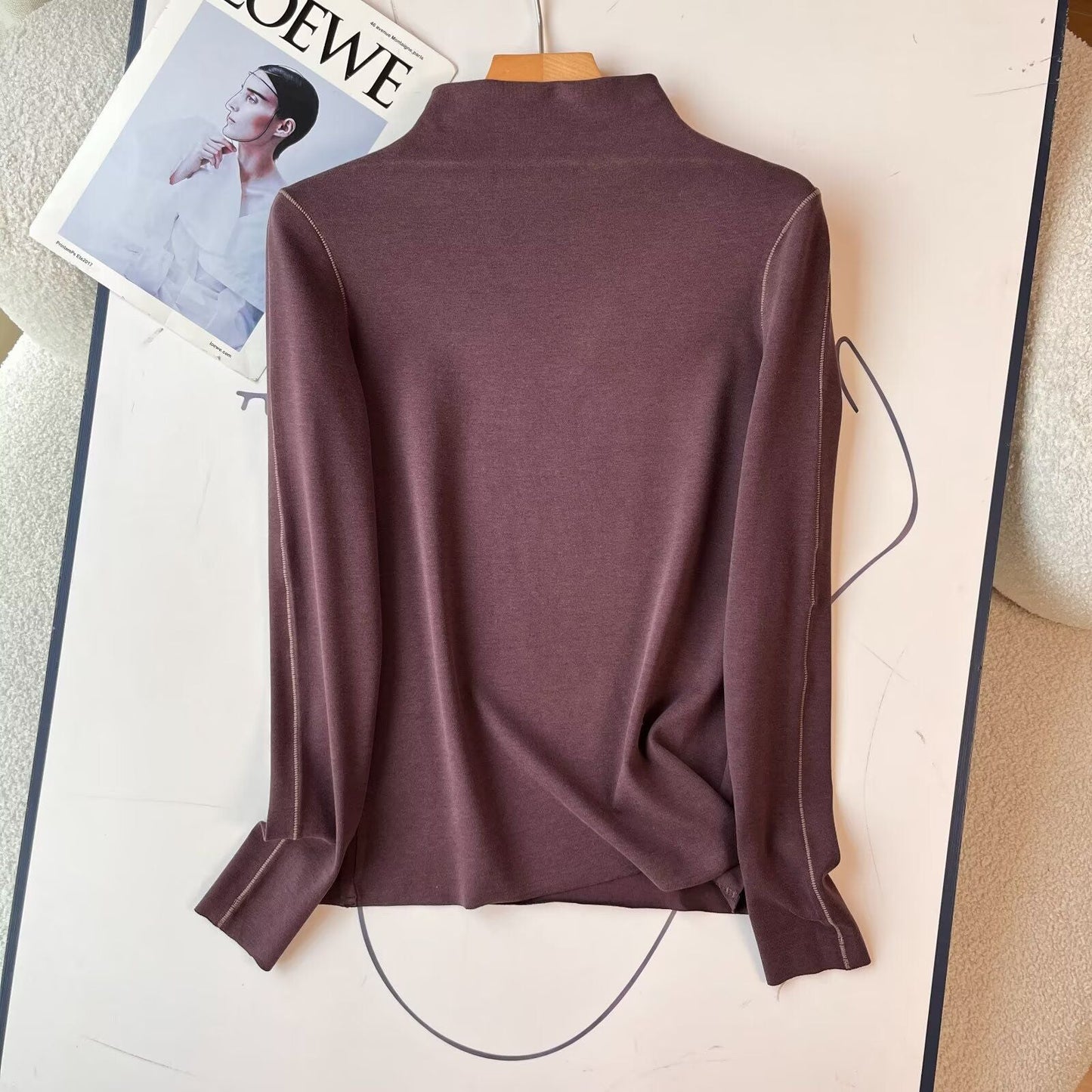 Damen Langarmpoloshirt Eleganter Kragen Norvielle