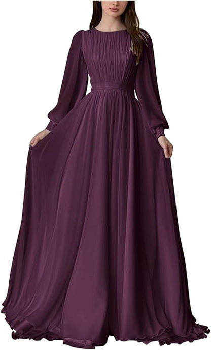 Damen Maxi-Kleid Langärmlig Spitze