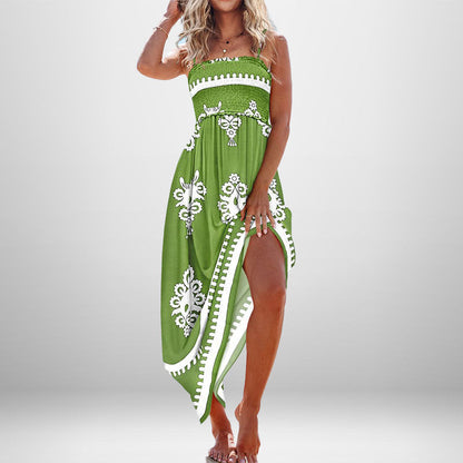 Damen Maxikleid Elastisch Asymmetrisch Norvielle