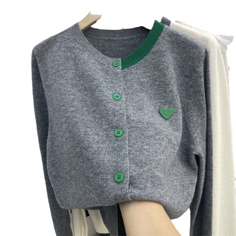 Damen Strickcardigan Herzapplikation Norvielle