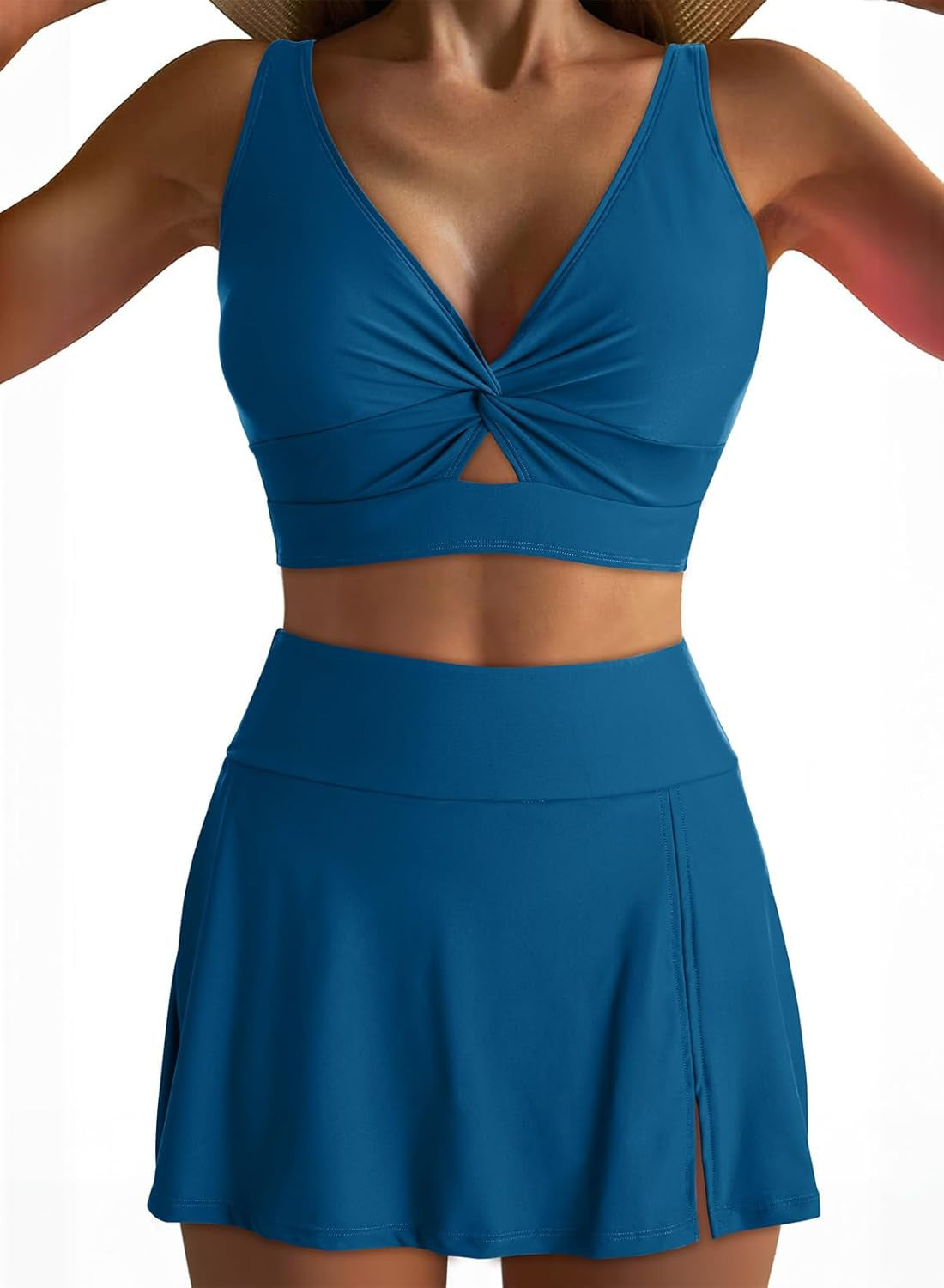 Damen Sport-Bikini-Set Wickeltop und Rock